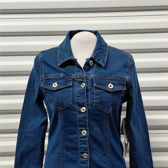 Celebrity Pink Womens Denim Dress Medium Blue Button Front Y2K Coastal Cowgirl - Picture 3 of 9